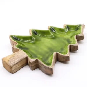 Träskål i form av gran med emaljerad insida 25x19 cm - produktbild 9