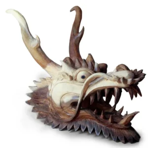 Träskulptur av drakhuvud 30 cm - produktbild 3