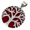 Tree of Life-hänge i 925 silver med koraleffekt, 30 mm