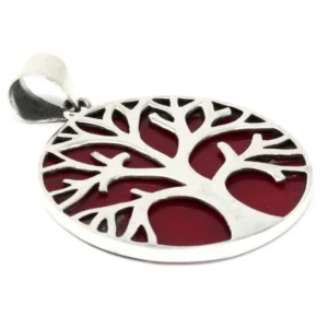 Tree of Life-hänge i 925 silver med koraleffekt, 30 mm - produktbild 4