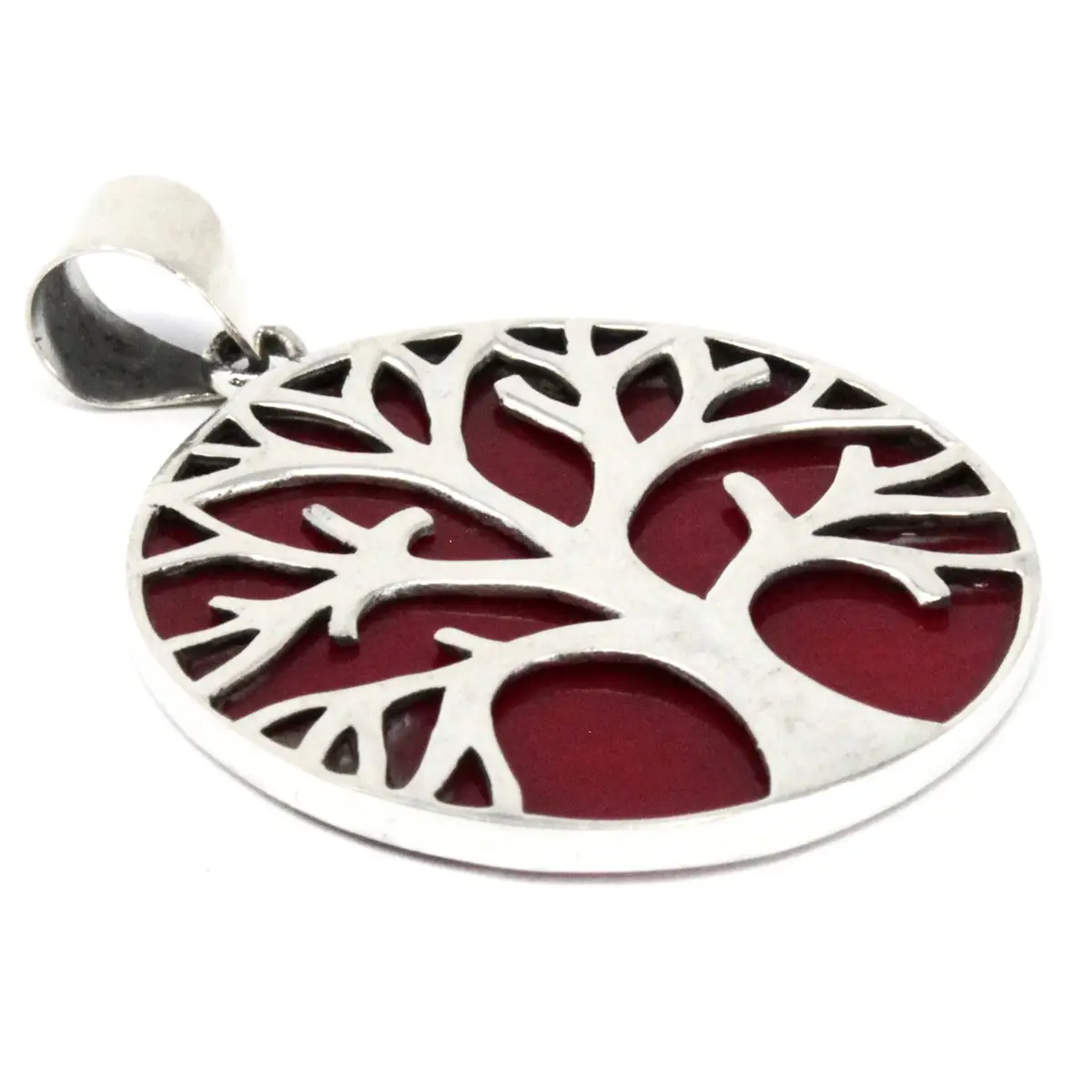 Tree of Life-hänge i 925 silver med koraleffekt, 30 mm - produktbild 4