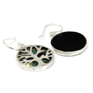 Tree of Life örhängen i 925 silver med abalone 15 mm - produktbild 2