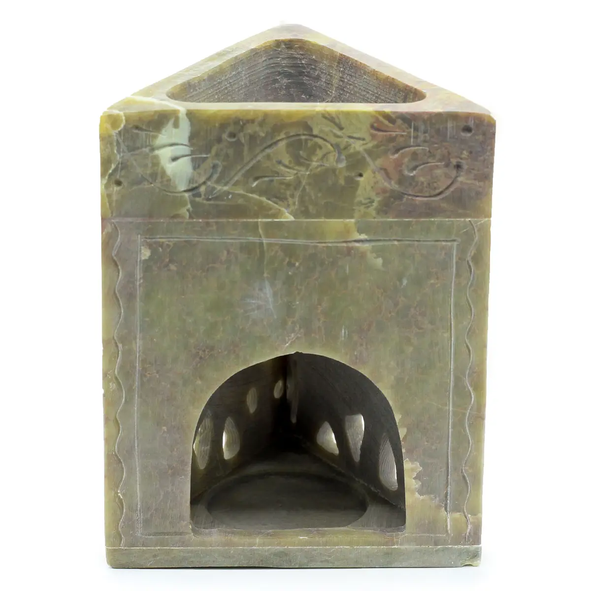 Triangelformad aromalampa i såpsten med elefantmotiv 11x9 cm - produktbild 2