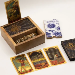 Tvådelad förvaringsbox för tarotkort med kortställ - produktbild 5