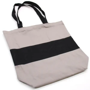 Tvåfärgad bomullspåse 38x42x12 cm grå och svart 10oz - produktbild 2