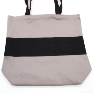 Tvåfärgad bomullspåse 38x42x12 cm grå och svart 10oz - produktbild 3