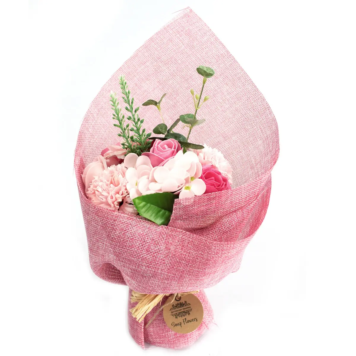 Tvålbukett med rosa tvålblommor - produktbild 2