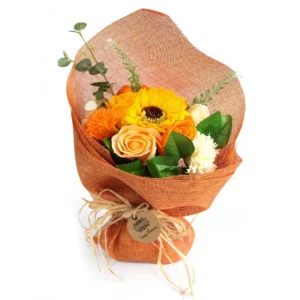 Tvålbukett med stående tvålblommor i orange - produktbild 5