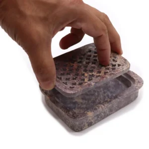 Tvålfat i tvålsten med avrinning 11x8 cm, klassisk fyrkantig - produktbild 8