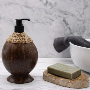 Tvålpump i naturligt kokosnötsskal 150 ml - produktbild 4