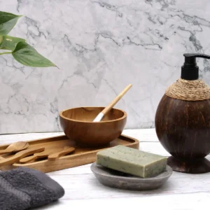 Tvålpump i naturligt kokosnötsskal 150 ml - produktbild 8