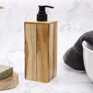 Tvålpump i naturligt teakträ, fyrkantig - produktbild 10