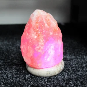 USB-driven naturlig himalayasaltlampa med färgat ljus 11,5 cm - produktbild 2