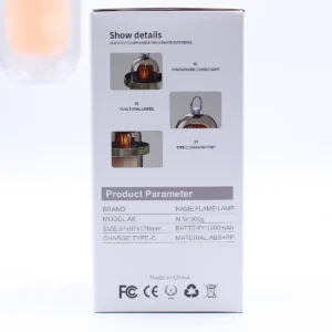 Utomhuslampa med flammeffekt och USB-C-laddning i vitt - produktbild 3