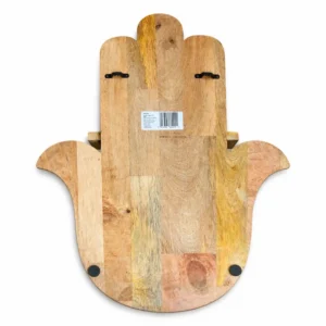 Vägghylla i mangoträ med Hamsa-symbol - produktbild 2