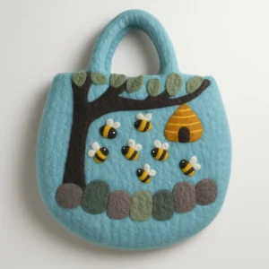 Vattentovad väska med träd och bikupa 35x27 cm - produktbild 2