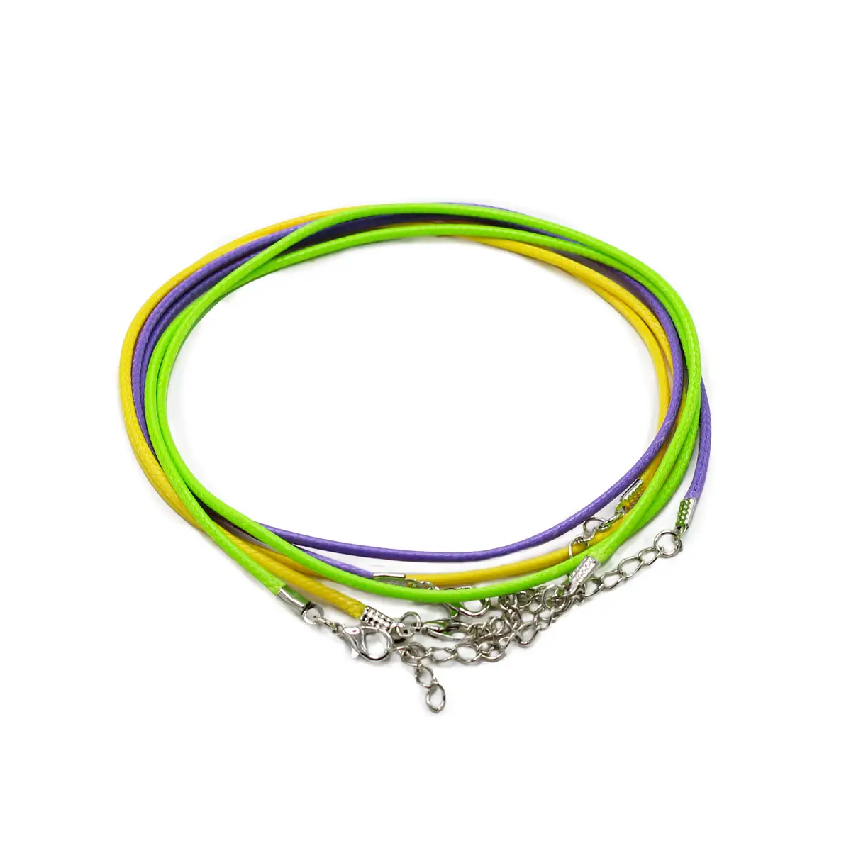 Färgglada vaxade halsbandsband i bomull med metallspännen, 10-pack