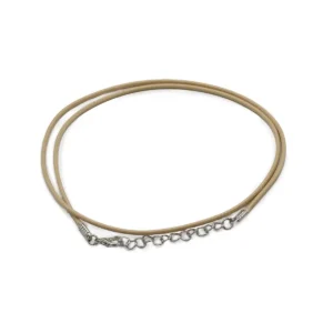 Beige vaxat bomullsband med metallås för halsband