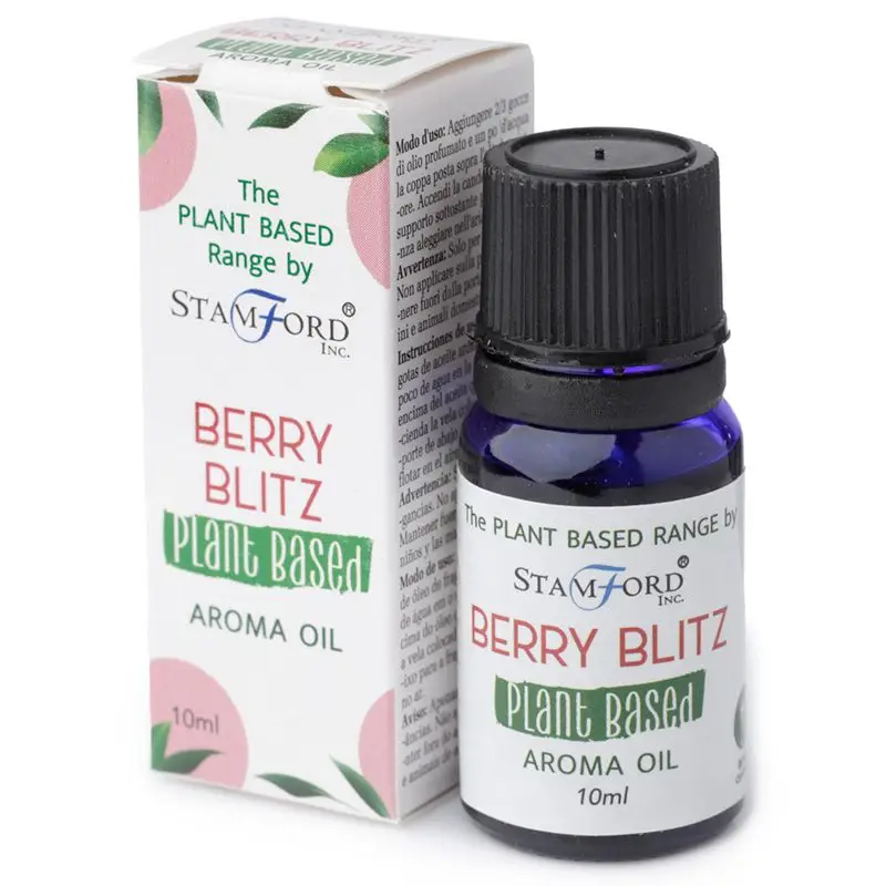 Flaska och förpackning med växtbaserad doftolja Berry Blitz 10 ml från Stamford