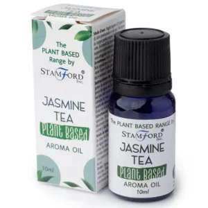 Flaska och förpackning med växtbaserad doftolja jasminte 10 ml från Stamford Inc