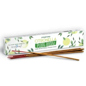 Förpackning med handrullade växtbaserade masala rökelsepinnar med citronelladoft