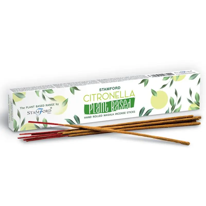 Förpackning med handrullade växtbaserade masala rökelsepinnar med citronelladoft