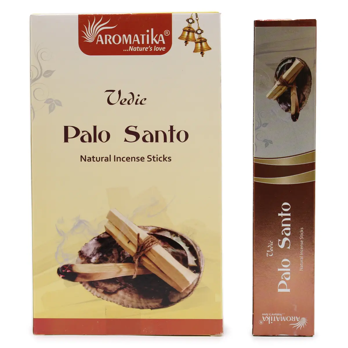 Förpackning med Vedic Masala rökelsepinnar Palo Santo från Aromatika
