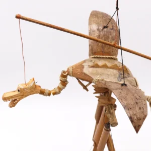 Vindspel med drakfigur i kokosnöt och bambu - produktbild 6