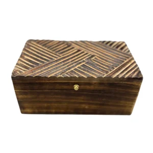Vintage Deco förvaringslåda i trä 22x12x10 cm antikbrun - produktbild 2