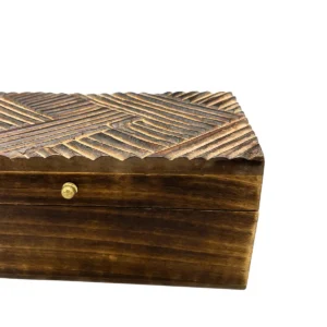 Vintage Deco förvaringslåda i trä 22x12x10 cm antikbrun - produktbild 3