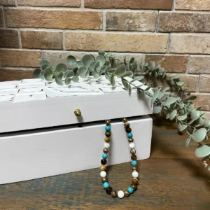 Vintage Deco förvaringslåda med vitt diamantmönster 22x12x10 cm - produktbild 2