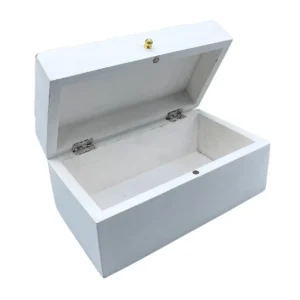 Vintage Deco förvaringslåda med vitt diamantmönster 22x12x10 cm - produktbild 3