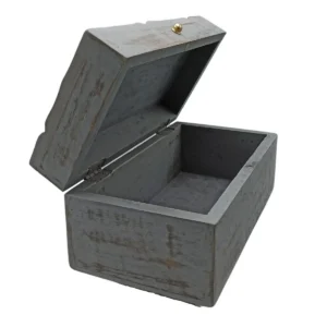 Vintage dekorationslåda med stjärnmönster 22x12x10 cm grå - produktbild 2