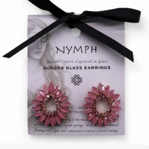 Vintage glasörhängen i mjuk rosa ton - produktbild 5