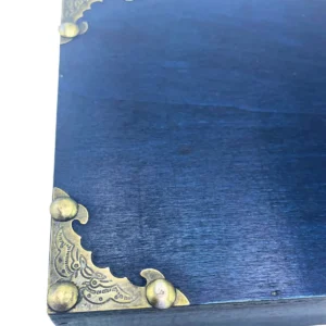 Vintageinspirerad förvaringslåda i plywood, blå - produktbild 2