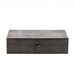 Vintageinspirerad grå förvaringslåda i plywood - produktbild 6