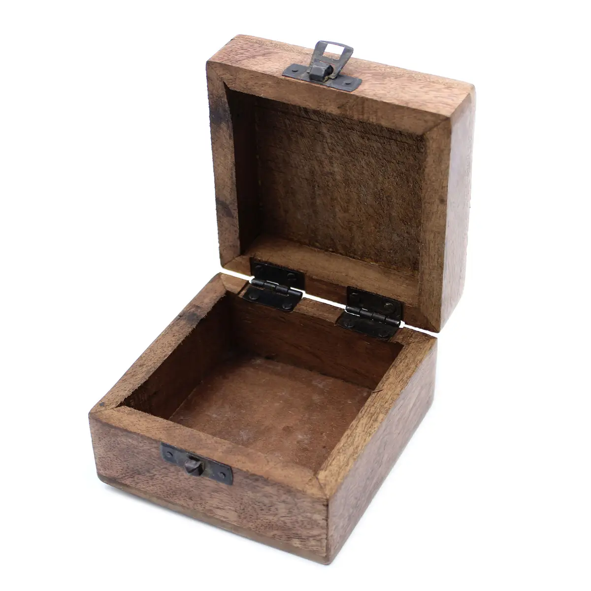 Vitlaserad trälåda med aztekiskt mönster 10x10x6 cm - produktbild 4