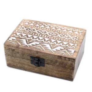 Vitlaserad trälåda med slavisk design 15x10x6 cm - produktbild 8