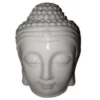 Vitt oljebrännare i keramik med Buddha-huvud