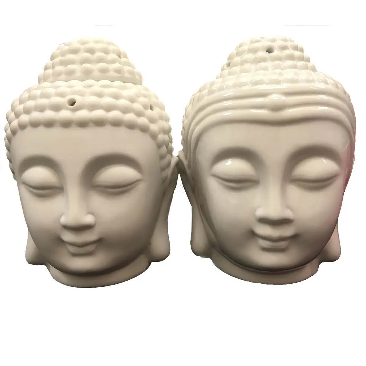 Vitt oljebrännare i keramik med Buddha-huvud - produktbild 2