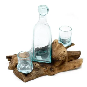 Whiskeset i handblåst glas och Balinesiskt trä - produktbild 2