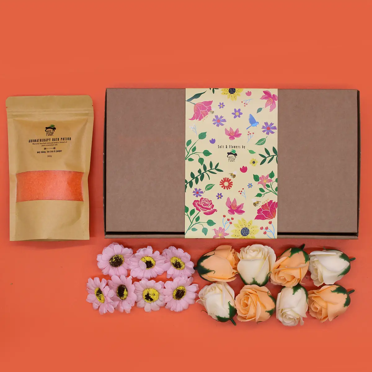 Wild Hare Salt & Flowers Set Total Detox badsalt och tvålkblommor - produktbild 4