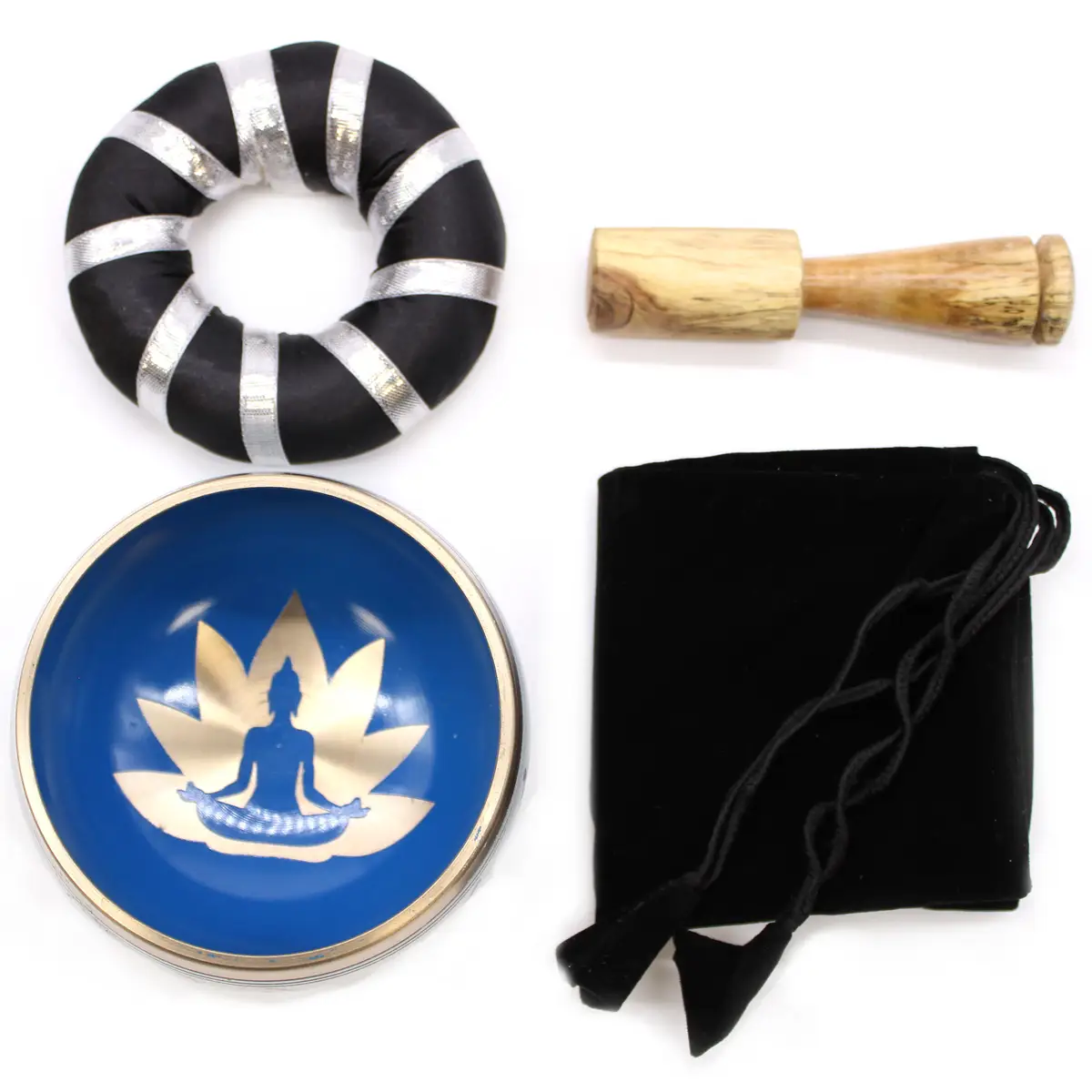 Yoga Moves tibetansk klangskålset vit/blå 10,7 cm - produktbild 7