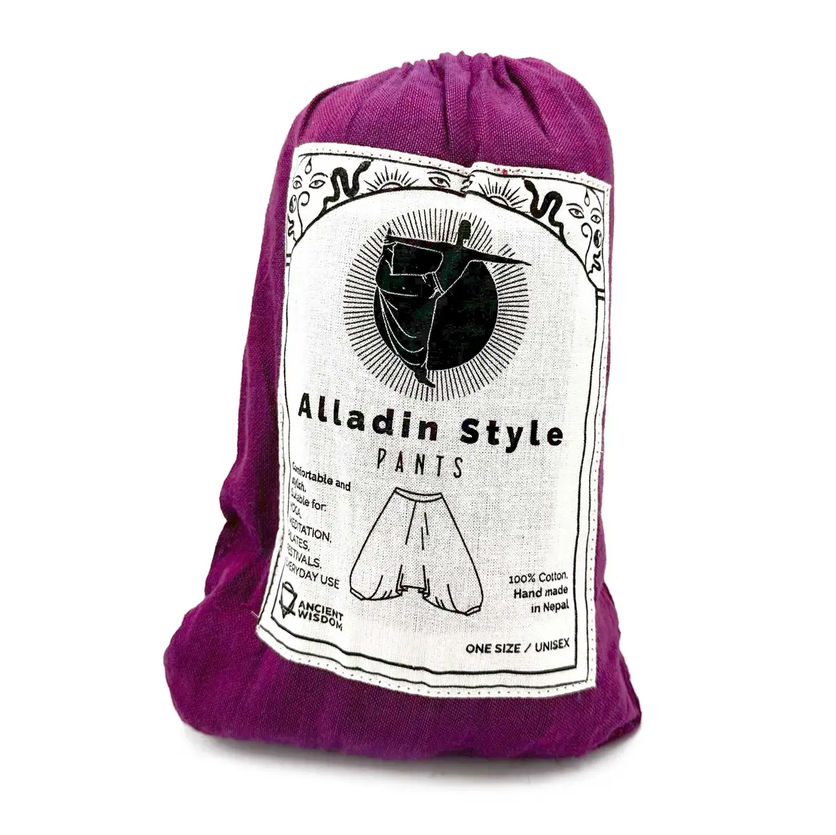 Yoga- och festivalbyxor med Aladdin-mönster i lila - produktbild 2