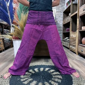 Yoga- och festivalbyxor med mandalamönster i lila - produktbild 4