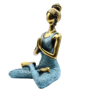Yogafigur dam i brons och turkos 24 cm - produktbild 4