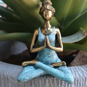 Yogafigur dam i brons och turkos 24 cm - produktbild 5