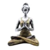 Yogafigur dam i silver och guld 24 cm