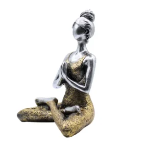 Yogafigur dam i silver och guld 24 cm - produktbild 2