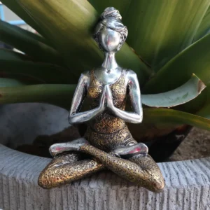 Yogafigur dam i silver och guld 24 cm - produktbild 3